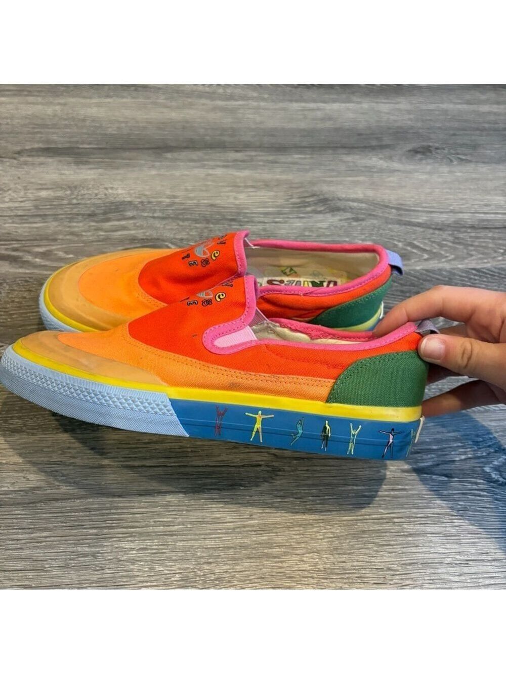 Adidas Nizza Slip-On Low Pride Love Unites GW2421 Rainbow Multicolor Women’s 7 - Picture 3 of 9